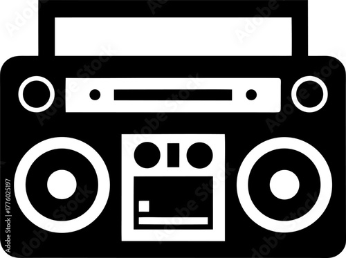 Retro Portable Radio Boombox Silhouette
