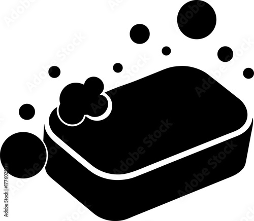 Bar of Soap with Bubbles Silhouette