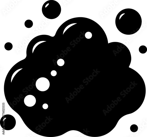 Cleaning Sponge and Bubbles Silhouette