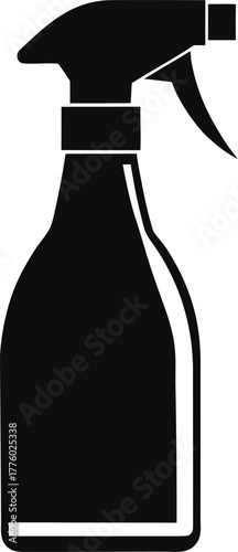 Spray Cleaner Bottle Silhouette Vector
