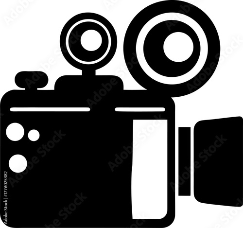 Vintage Film Camera Silhouette Vector