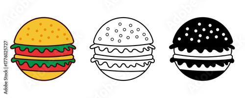 Isolated hamburger vector illustration for fast food