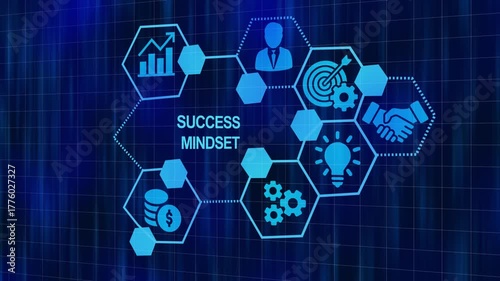 Inspiring concept of success mindset and business strategy infographic illustration