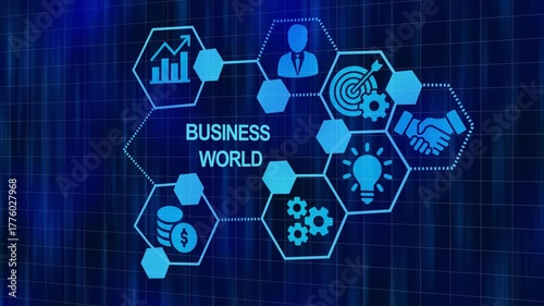 Abstract visualization illustrating the core concepts of modern business and entrepreneurship