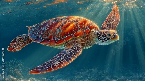 sea turtle in the ocean