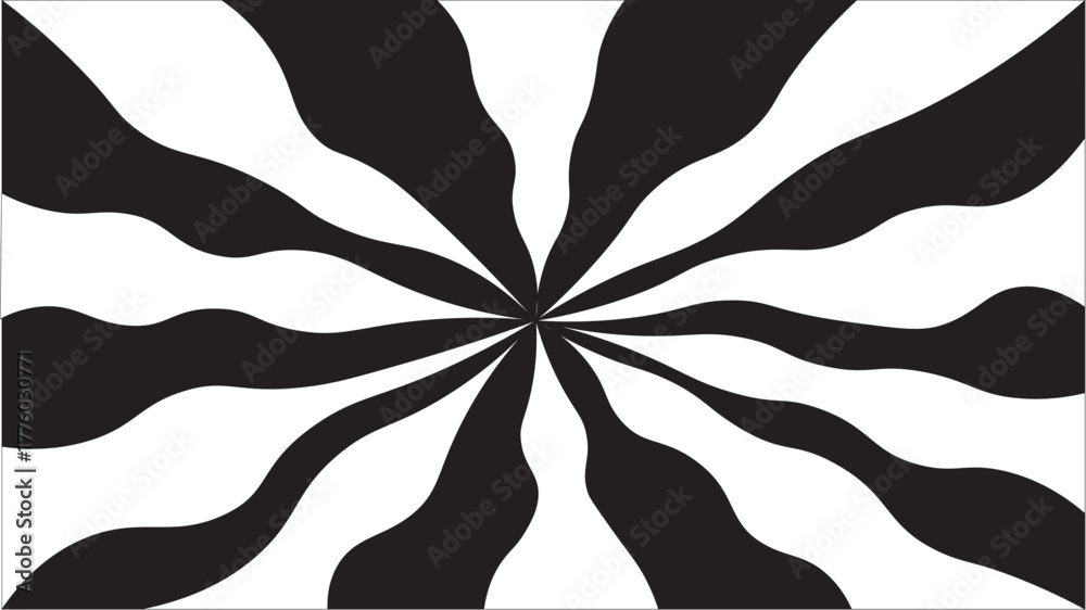 Black and white abstract swirl,motion,retro,burst background.