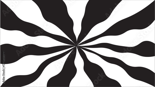 Black and white abstract swirl,motion,retro,burst background.