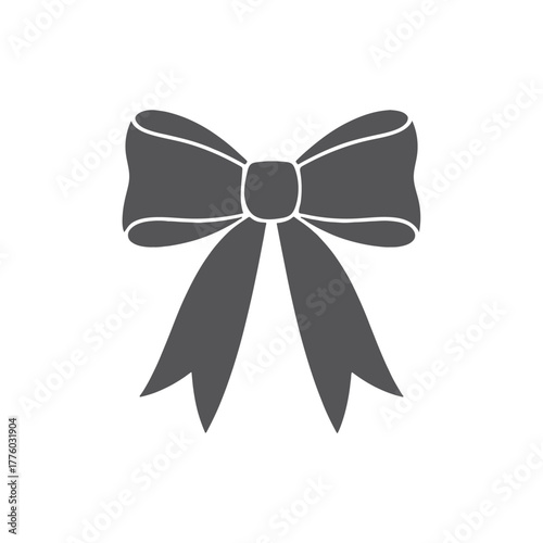 Elegant Black Ribbon Bow, Vector Silhouette, Minimal, Decorative, holiday decoration, Gift Wrapping Designs, Stylish, Graphic Design, Classic, Designers, Vector Icons, Simple Ribbon Bow, symbols, tie,