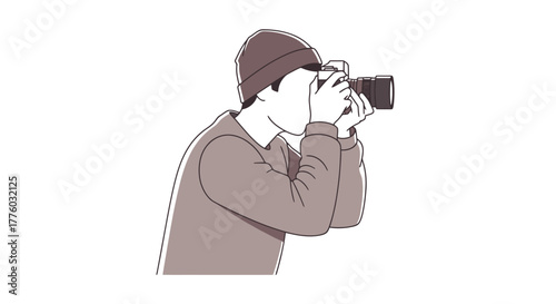 Photographer in Action: Capturing the Moment