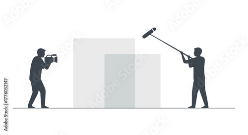 Film Crew Silhouette: Behind the Scenes of Movie Production