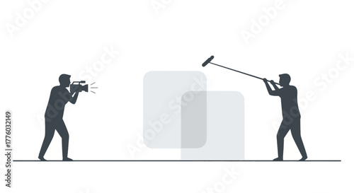 Film Crew Silhouette: Behind-the-Scenes Movie Production