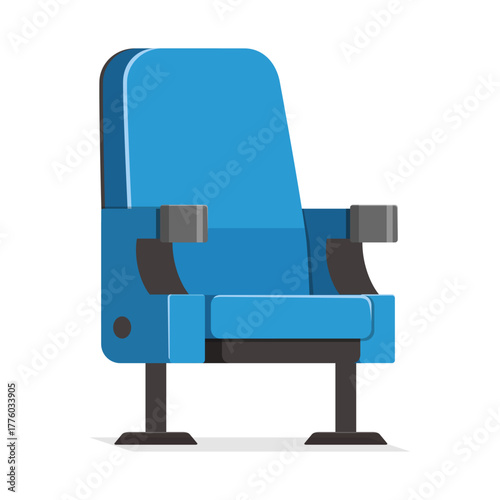 Illustration of a Blue Theater Seat Cinema Seat Isolated on White Background in vector