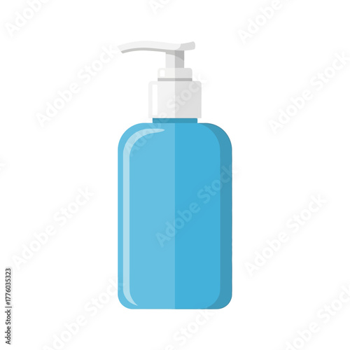 Blue Pump Bottle Flat Design Icon