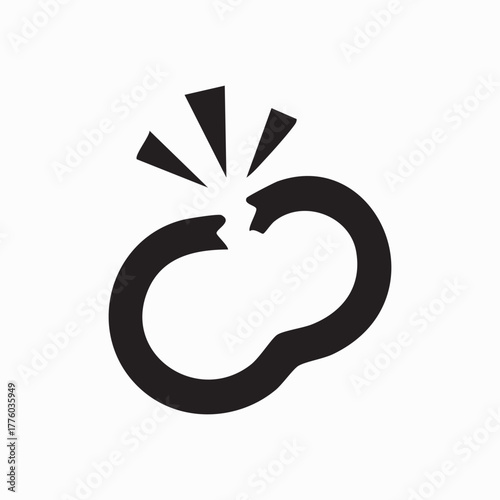 Broken link icon isolated on white background illustration