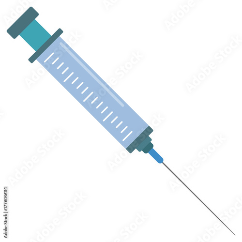 Medical syringe icon isolated on white background.