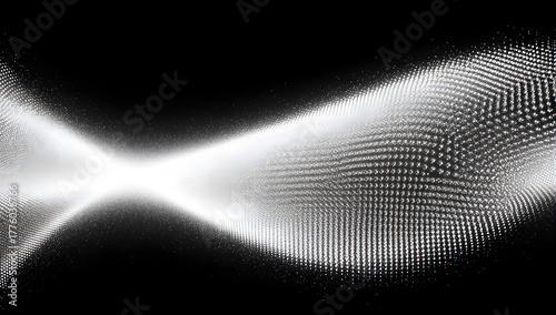 Abstract Luminescence: An artistic display of light and form dances against a stark black background, where illuminated points of light create a mesmerizing spectacle. 