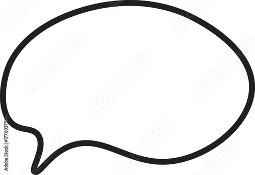Hand-Drawn Oval Speech Bubble Outline Vector