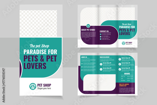 yellow blue color Pets healthcare service poster and flyer design or pet related business.