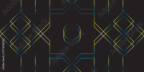 Digital abstract background triangle lines on blue background. Futuristic digital network stripe line art design for poster, brochure, cover, website, banner vector eps10