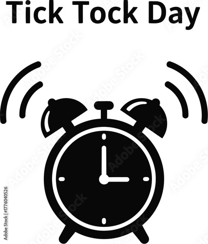 Tick Tock Day alarm clock with radiating time waves