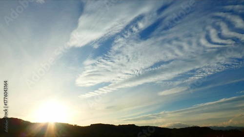 美しい落日の光景