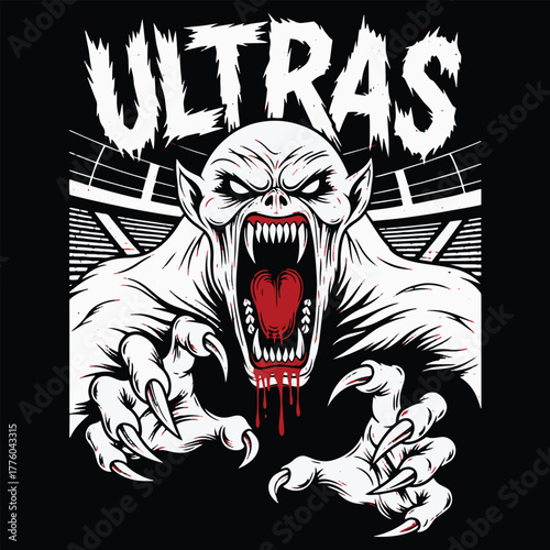 hooligan and ultras desing for tshirt dan logo