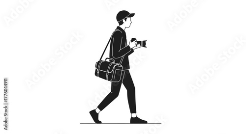 Photographer on the Go: Silhouette Illustration