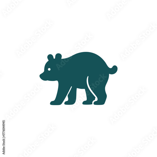 Minimalist Bear Silhouette Vector Logo