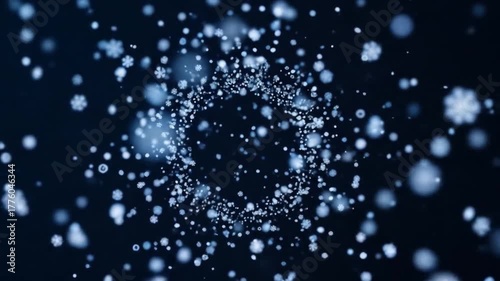 Winter Snowflakes Dance in a Circular Motion