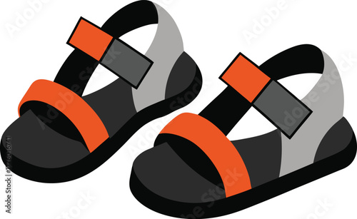 pair of black flip flops