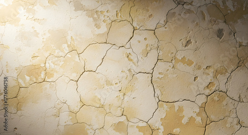 Aged Plaster Wall Texture in Warm Beige and Gold – Fine Art Background
