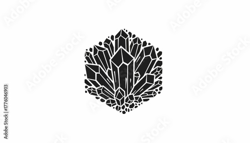 Geometric crystal cluster vector illustration scalable graphic design element