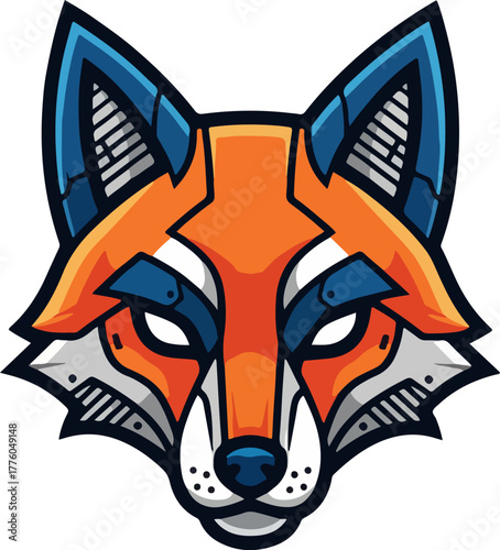 Fox mascot with subtle mechanical pattern
