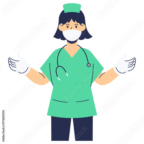 Nurse Wearing Scrubs