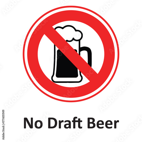 No Draft Beer Vector Icon which can easily modify or edit