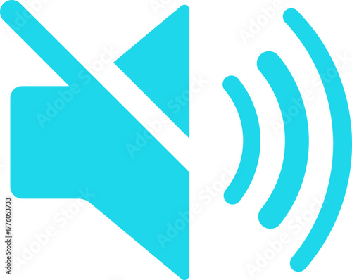 Volume Icon. Loudspeaker Mute and unmute volume sound flat vector icons for video apps and websites. Speaker volume icon -audio voice sound symbol media music. Simple black line flat glyph vector.