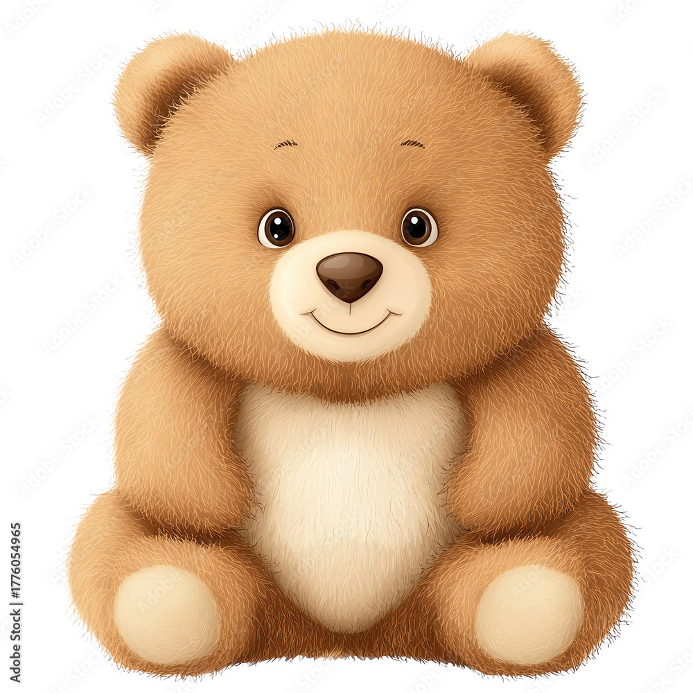 Obraz premium Cute teddy bear character for children's decor.