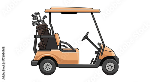Golf Cart Illustration A Detailed Look at the Equipment for Recreation and Leisure