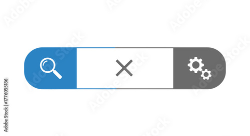 Simplified search bar with search icon, clear option, and settings configuration