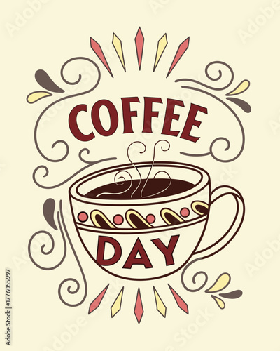 International Coffee Day Lettering Design