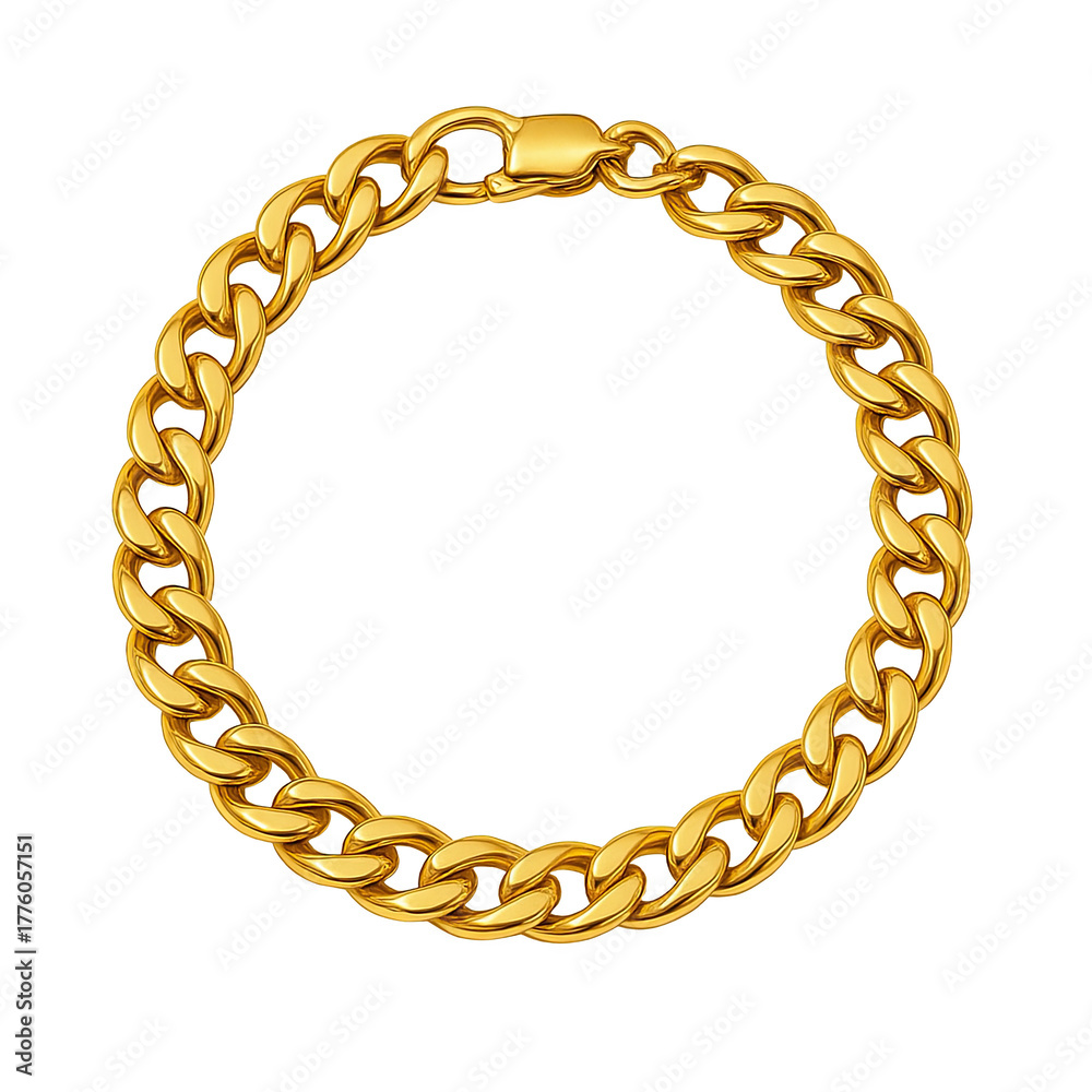 Obraz premium Elegant golden chain bracelet on display.