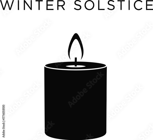 Candle with flame representing the Winter Solstice