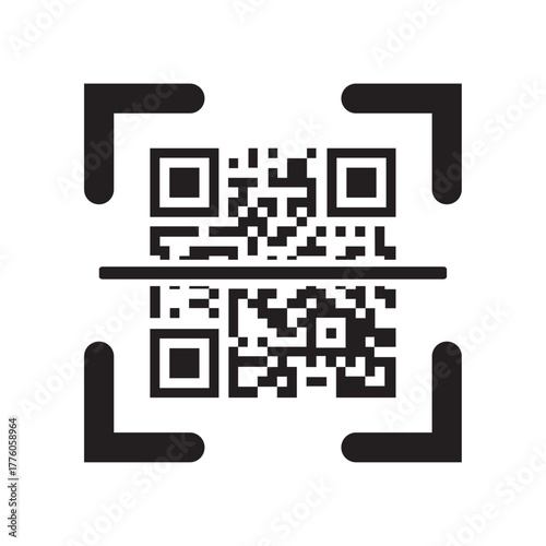 flat icon vector scan qr code