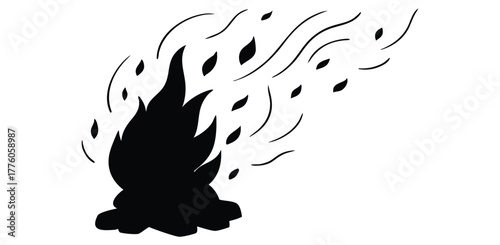 fire silhouette art