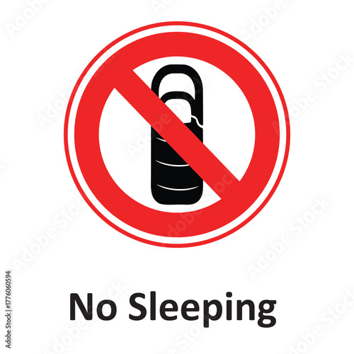 No Sleeping Bag Vector Icon which can easily modify or edit