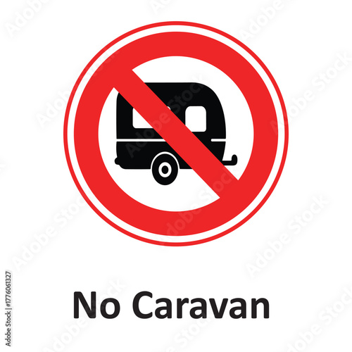No Caravan Camping Vector Icon which can easily modify or edit