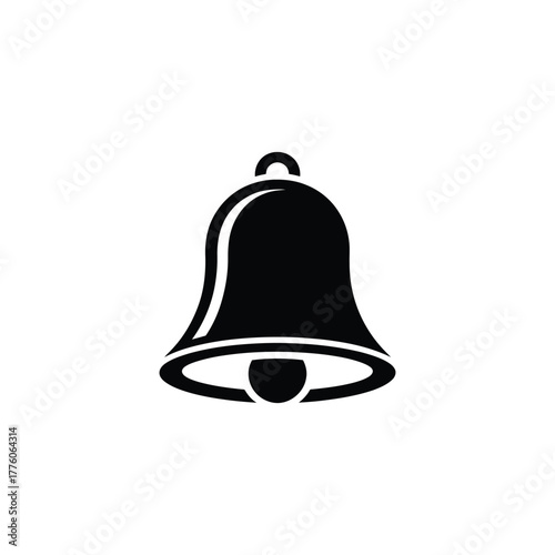 Isolated Black Bell Icon Illustration on White Background for Design Purposes