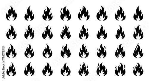 The arrangement of flame icons creates a visually striking pattern, symbolizing energy and passion.