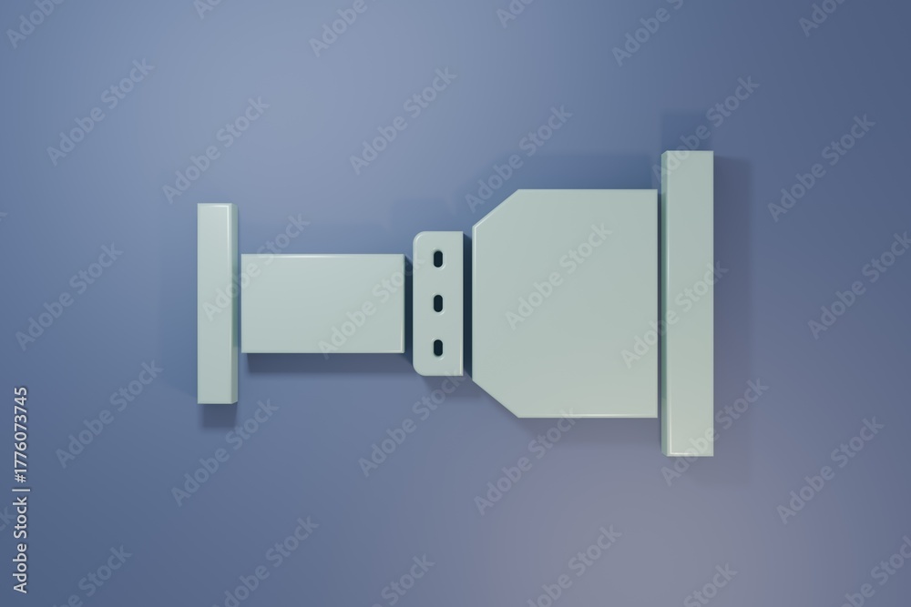Obraz premium Grey Pipe adapter icon isolated on purple-blue background. Plumbing pipeline parts of different shapes. Minimalism concept. 3D render illustration