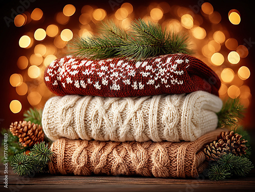 a warm knitted Christmas ju...